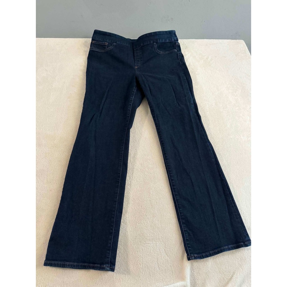 Chico's Womens 12R Blue Jeans Slim Boot Pull On Stretch Dark Wash Denim 2R